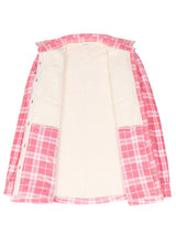 Women's Sherpa Lined Shirt Jacket Button Up Plaid Jacket