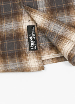 Product view of brown khaki men's timberline midweight flannel shirt 8oz-XR1110ZKQ-S,XR1110ZKQ-M,XR1110ZKQ-L,XR1110ZKQ-XL,XR1110ZKQ-XXL,XR1110ZKQ-3XL