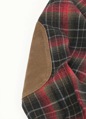 Product view of red black men's rugged ridge burlyweight performance flannel shirt-XR1111HH-S,XR1111HH-M,XR1111HH-L,XR1111HH-XL,XR1111HH-XXL,XR1111MR-3XL