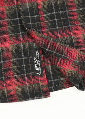 Product view of red black men's rugged ridge burlyweight performance flannel shirt-XR1111HH-S,XR1111HH-M,XR1111HH-L,XR1111HH-XL,XR1111HH-XXL,XR1111MR-3XL