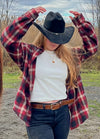 Women's Soft Flannel Shirt, Roll Up Sleeve
