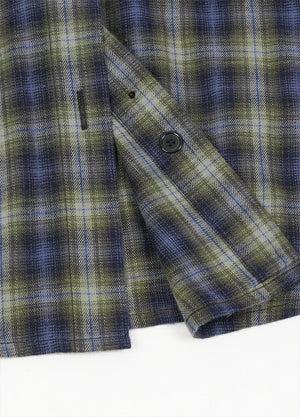 Product view of deep moss women's soft flannel shirt roll up sleeve-XR1112DM-S,XR1112DM-M,XR1112DM-L,XR1112DM-XL,XR1112DM-XXL