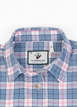 Zacht flanellen damesoverhemd met opgerolde mouwen