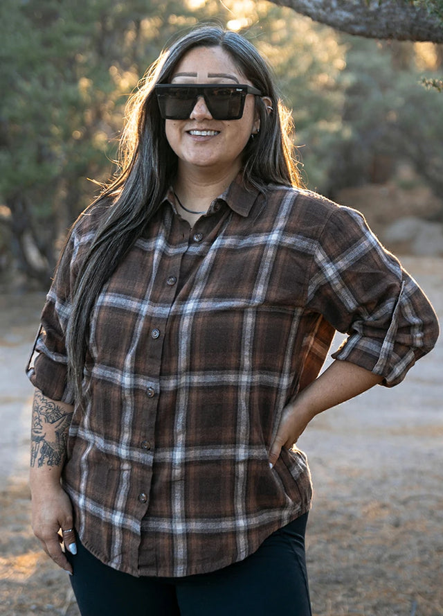 Women's Soft Flannel Shirt, Roll Up Sleeve