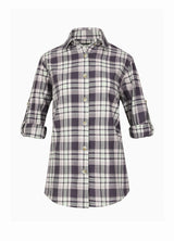 Zacht flanellen damesoverhemd met opgerolde mouwen