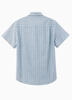 Men's Breathable Fine Stripe Short Sleeve Shirt