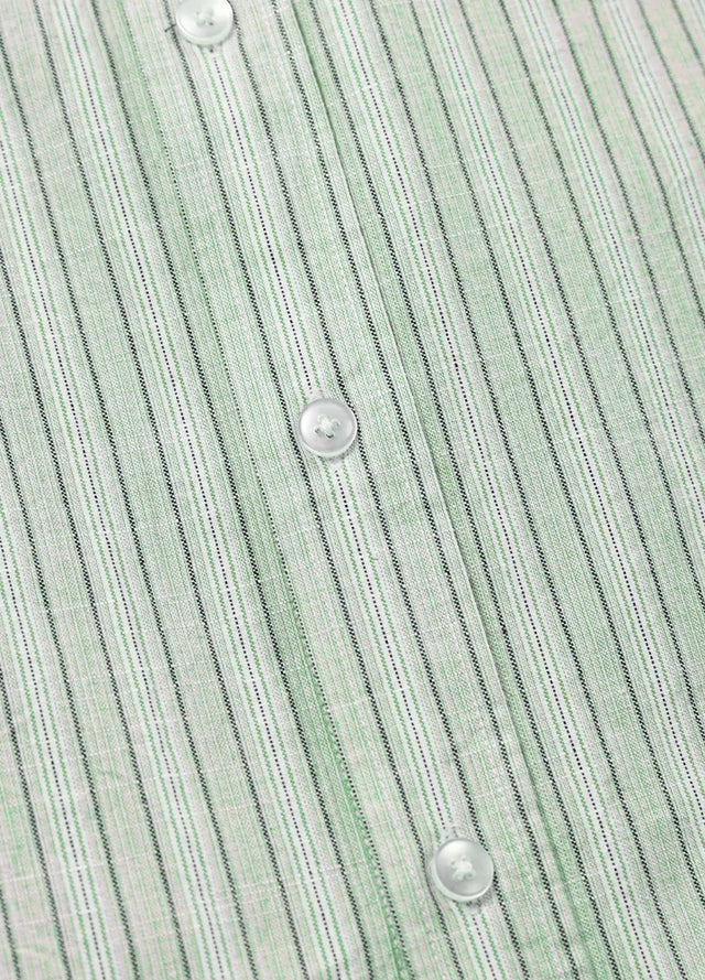 Men's Breathable Fine Stripe Short Sleeve Shirt