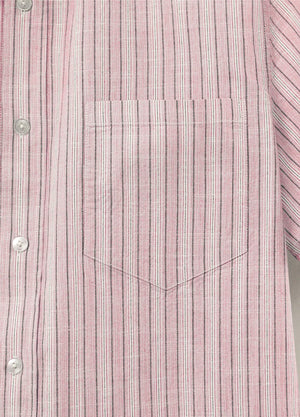 Men's Breathable Fine Stripe Short Sleeve Shirt