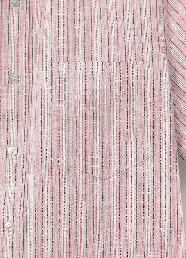 Men's Breathable Fine Stripe Short Sleeve Shirt