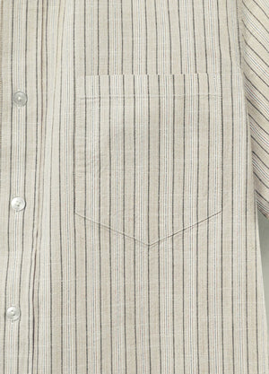 Men's Breathable Fine Stripe Short Sleeve Shirt