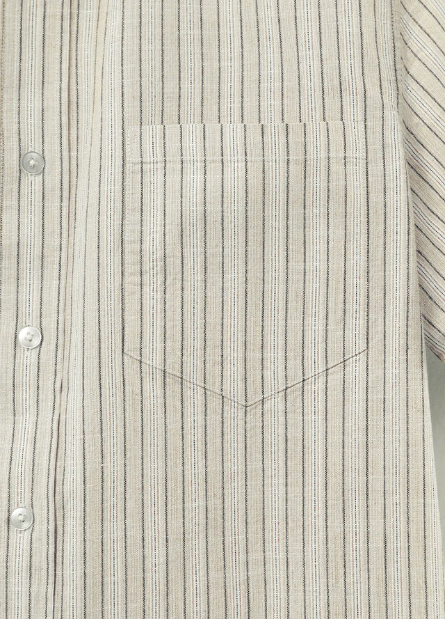 Men's Breathable Fine Stripe Short Sleeve Shirt