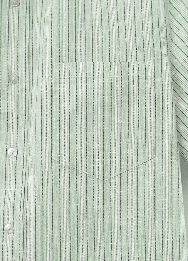 Men's Breathable Fine Stripe Short Sleeve Shirt