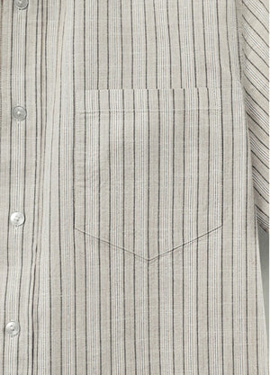 Men's Breathable Fine Stripe Short Sleeve Shirt