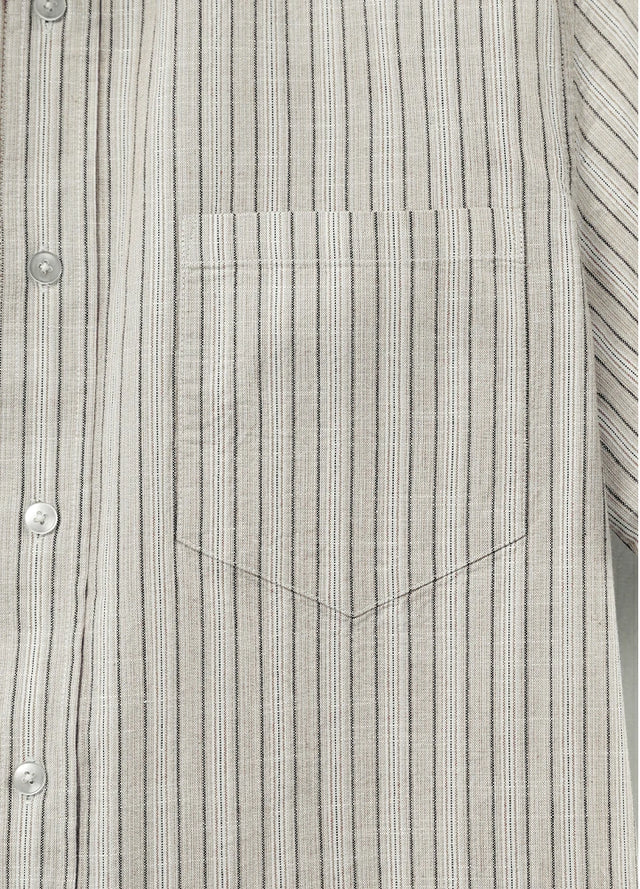 Men's Breathable Fine Stripe Short Sleeve Shirt