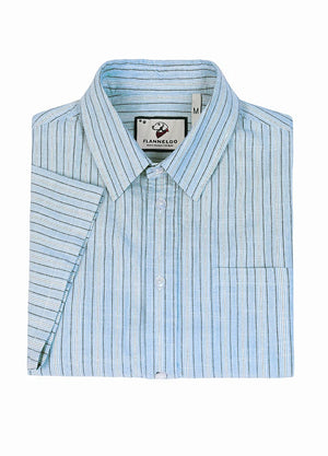 Men's Breathable Fine Stripe Short Sleeve Shirt