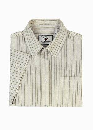 Men's Breathable Fine Stripe Short Sleeve Shirt