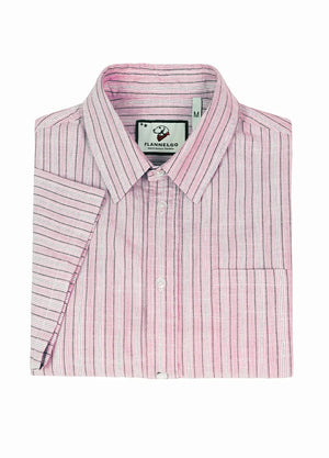 Men's Breathable Fine Stripe Short Sleeve Shirt