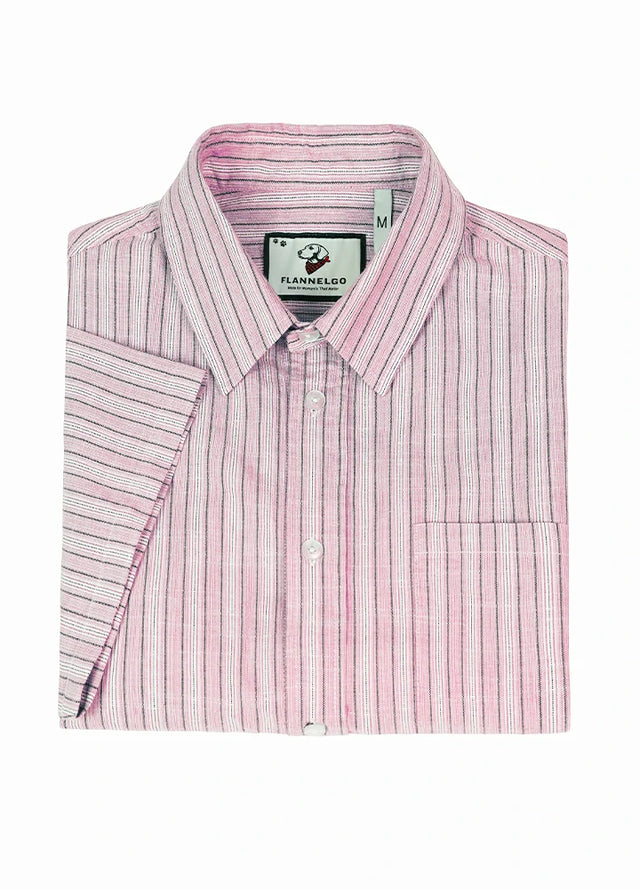 Men's Breathable Fine Stripe Short Sleeve Shirt