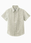 Men's Breathable Fine Stripe Short Sleeve Shirt