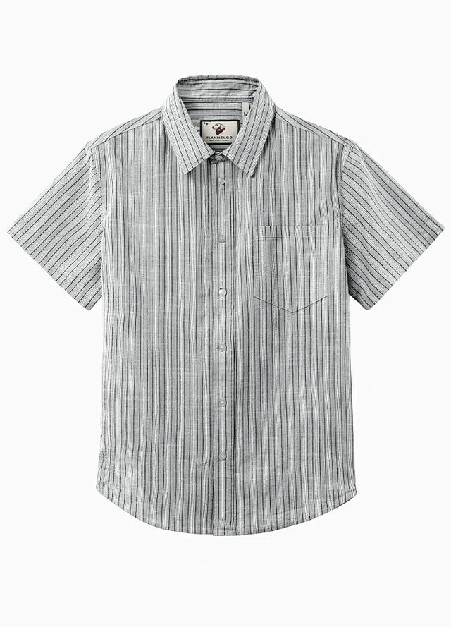Men's Breathable Fine Stripe Short Sleeve Shirt
