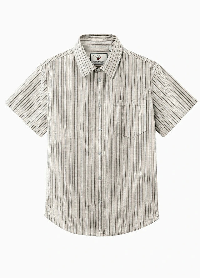 Men's Breathable Fine Stripe Short Sleeve Shirt