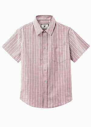 Men's Breathable Fine Stripe Short Sleeve Shirt
