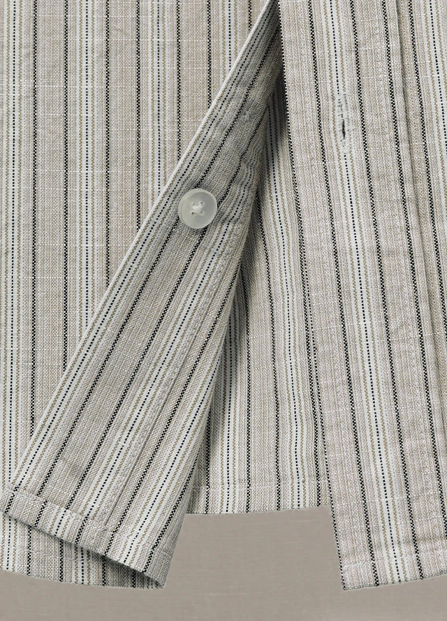 Men's Breathable Fine Stripe Short Sleeve Shirt