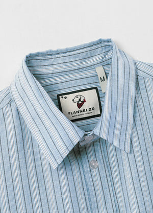 Men's Breathable Fine Stripe Short Sleeve Shirt