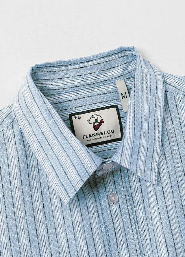 Men's Breathable Fine Stripe Short Sleeve Shirt