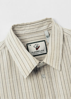 Men's Breathable Fine Stripe Short Sleeve Shirt