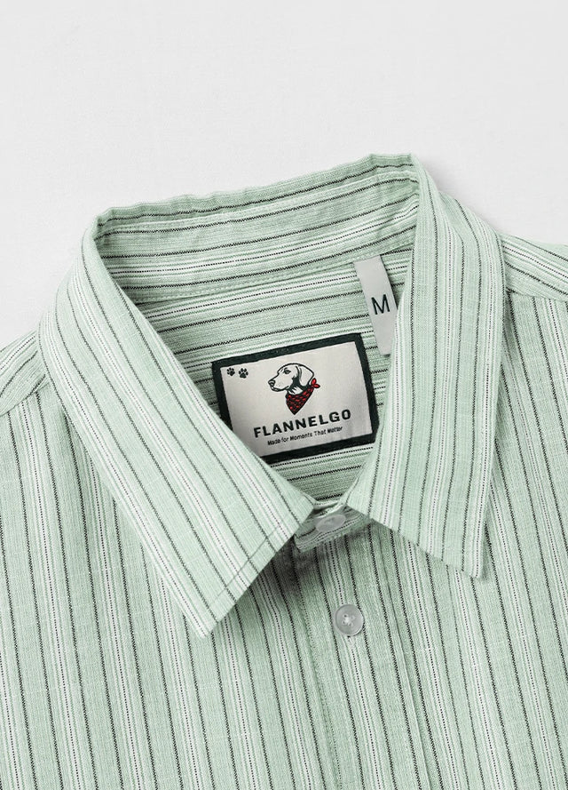 Men's Breathable Fine Stripe Short Sleeve Shirt