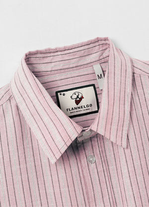 Men's Breathable Fine Stripe Short Sleeve Shirt