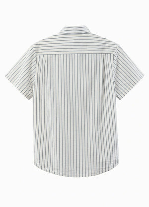 Men's Stripe Seersucker Short Sleeve Shirt