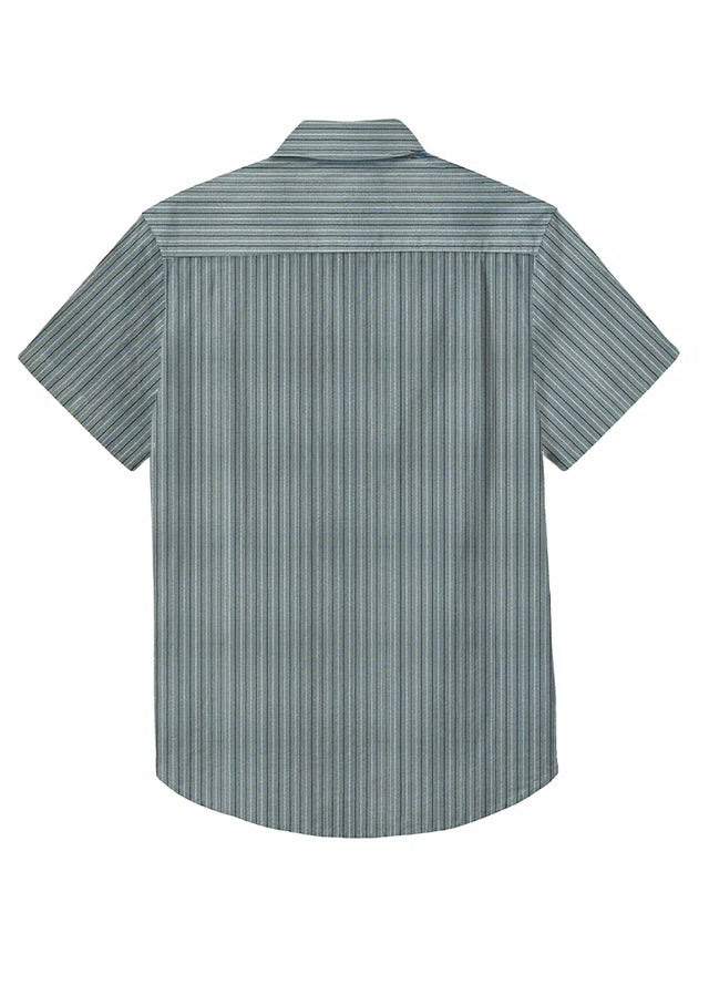 Men's Stripe Seersucker Short Sleeve Shirt
