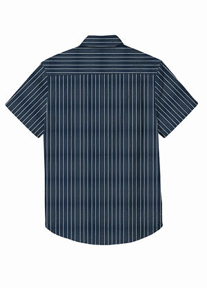 Men's Stripe Seersucker Short Sleeve Shirt