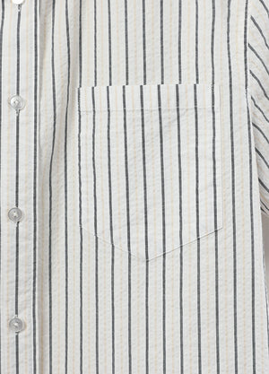 Men's Stripe Seersucker Short Sleeve Shirt