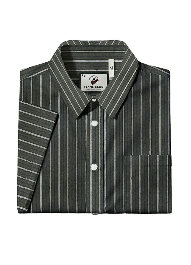 Men's Stripe Seersucker Short Sleeve Shirt