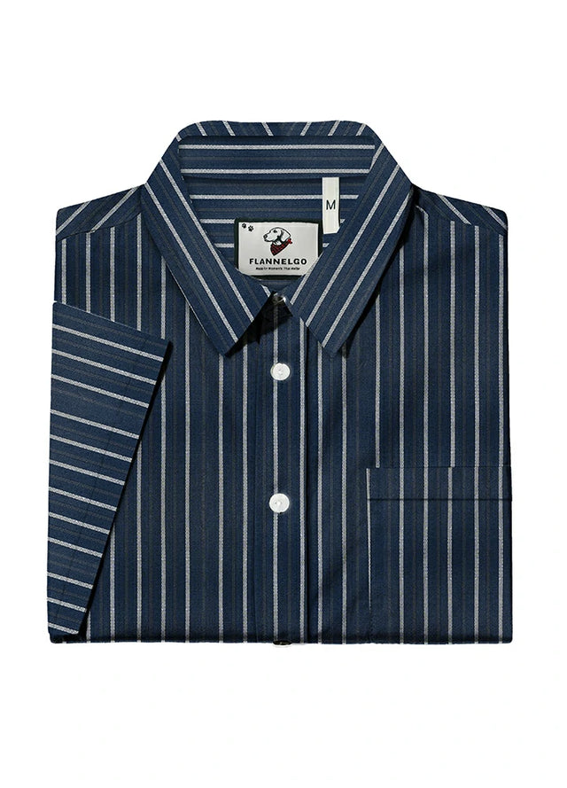 Men's Stripe Seersucker Short Sleeve Shirt