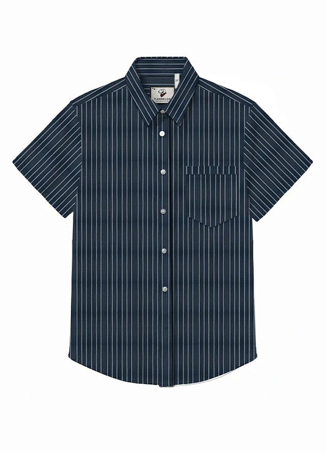 Men's Stripe Seersucker Short Sleeve Shirt