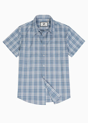 mens short sleeve plaid dress shirts Gioberti Men's Plaid Short Sleeve Shirt, Royal / Black / Gray, Large