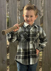 Boys Sherpa Lined Buffalo Plaid Fleece Button Down Shirt Jacket-Kids