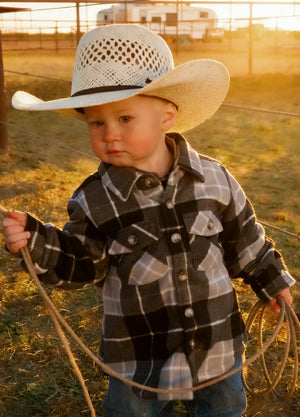 Toddler Sherpa Lined Plaid Fleece Button Down Shirt Jacket