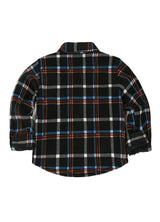 Back view of kids midnight sky fleece flannel shirt jacket