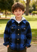 Kids Boys and Girls Quilted Lined Hooded Flannel Shirt Jacket,Snap Button