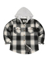 Kids Boys and Girls Quilted Lined Hooded Flannel Shirt Jacket,Snap Button