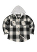 Kids Boys and Girls Quilted Lined Hooded Flannel Shirt Jacket,Snap Button