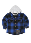 Kids Boys and Girls Quilted Lined Hooded Flannel Shirt Jacket,Snap Button