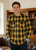 Men's Quilt Lined Plaid Jacket,Snap Button Shacket