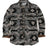 Front view of black grey men's aztec shirt jacket