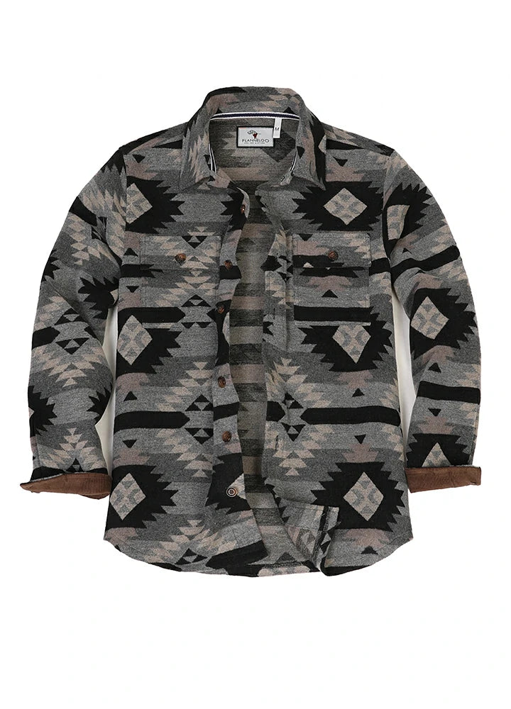 Men s Aztec Inspired Shirt Jacket FlannelGo